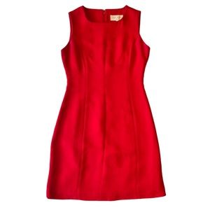 Casual Corner Red Crew Neck Sleeveless Mini Pleated Pencil Dress, Women’s 2